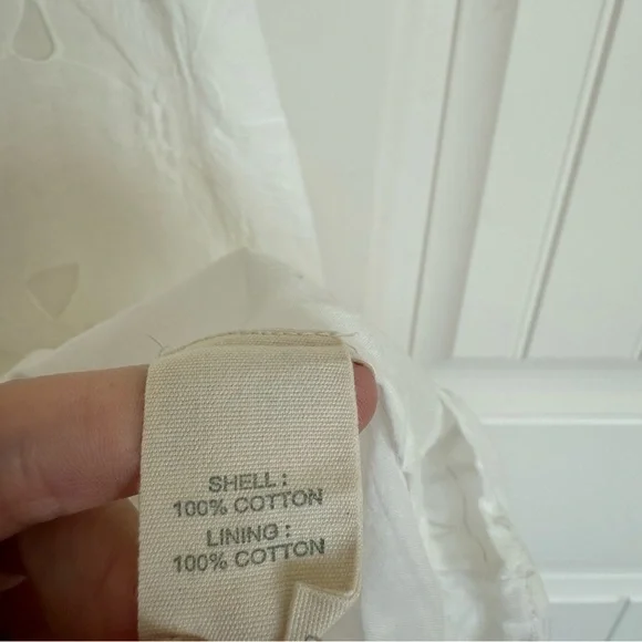 Anthropologie Forever That Girl White Tie-Back Ruffled Eyelet Dress - Picture 9 of 13